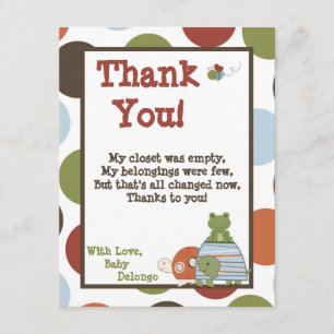 4x5 FLAT Thank You Card Laguna Beach Turtle Frog