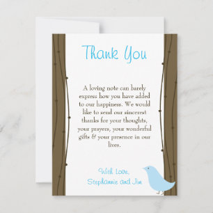 4x5 FLAT Thank You Card Love Birds