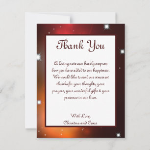 4x5 FLAT Thank You Card Maroon Moroccan Lantern