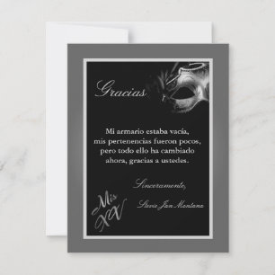 4x5 FLAT Thank you Card Mis XV Silver