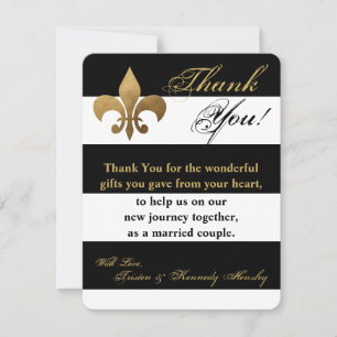 4x5 FLAT Thank You Card Modern Stripe Black White