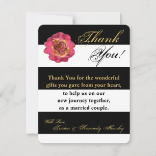 4x5 FLAT Thank You Card Modern Stripe Black White