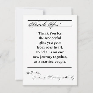 4x5 FLAT Thank You Card Modern Typography Newsprin
