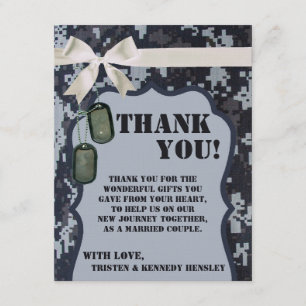4x5 FLAT Thank You Card Navy DIGITAL PRINT Uniform