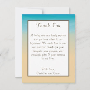 4x5 FLAT Thank You Card Ocean Beach Shore Seashell