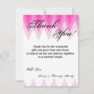 4x5 FLAT Thank You Card Ombre Pink Chevron