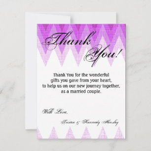 4x5 FLAT Thank You Card Ombre Purple Chevron