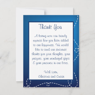 4x5 FLAT Thank You Card Paper Plane Flying Blue lo