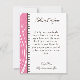 4x5 FLAT Thank You Card Pink Chandelier