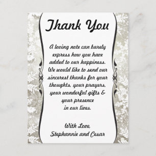 4x5 FLAT Thank You Card Silver Christmas Blur
