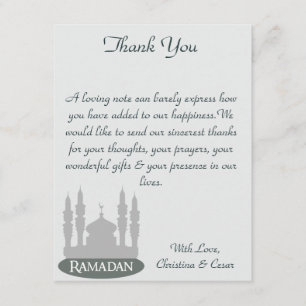 4x5 FLAT Thank You Card Soft Blue Islamic Ramadan