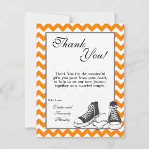 4x5 FLAT Thank You Card Teenage Sneakers Chevron