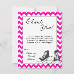 4x5 FLAT Thank You Card Teenage Sneakers Chevron