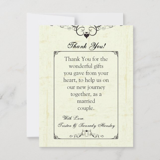 4x5 FLAT Thank You Card Vintage Casino Love (Front)