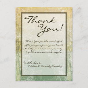 4x5 FLAT Thank You Card Vintage Floral Antique