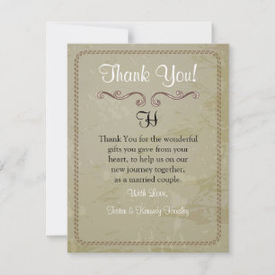 4x5 FLAT Thank You Card Vintage Vinyard