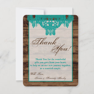 4x5 FLAT Thank You Card Western Rustic Chandelier