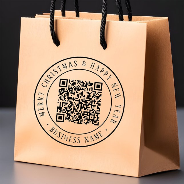 4X5 Merry Christmas & Happy New Year QR Code Rubber Stamp (Creator Uploaded)