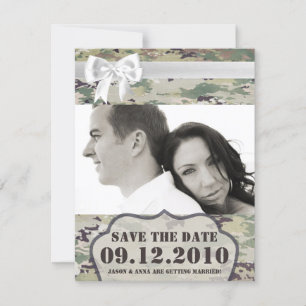 4x5 Save the Date Card Army OCP Camo Uniform Camof