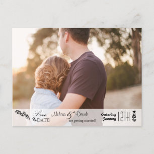 4x5 Typography Save the Date Photo Announcement Postcard