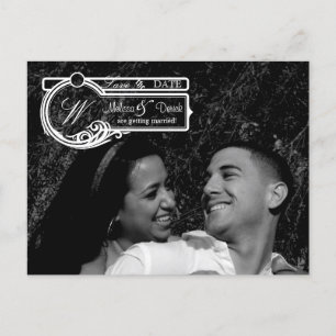 4x5 Typography Save the Date Photo Announcement Postcard