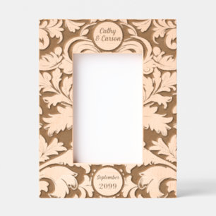 4x6 Bold Botanical Leaves with Custom Text Etched Frames