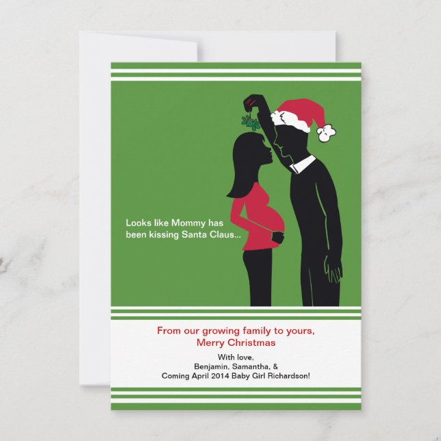 4x6 Christmas Pregnancy Announcements Cards- Mummy (Front)
