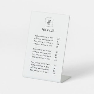 4x6 DIY Branded Price List Tabletop Sign