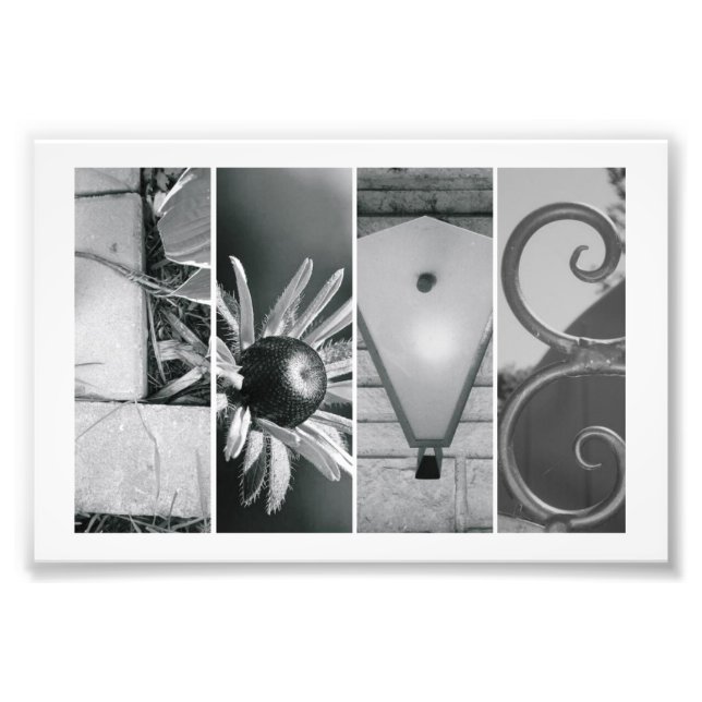 4x6 Love in Black & White Photo Alphabet Letters Print (Front)