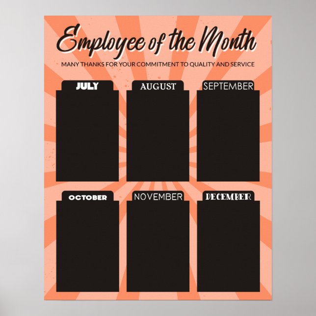 4X6 photo board employee of the month poster (Front)