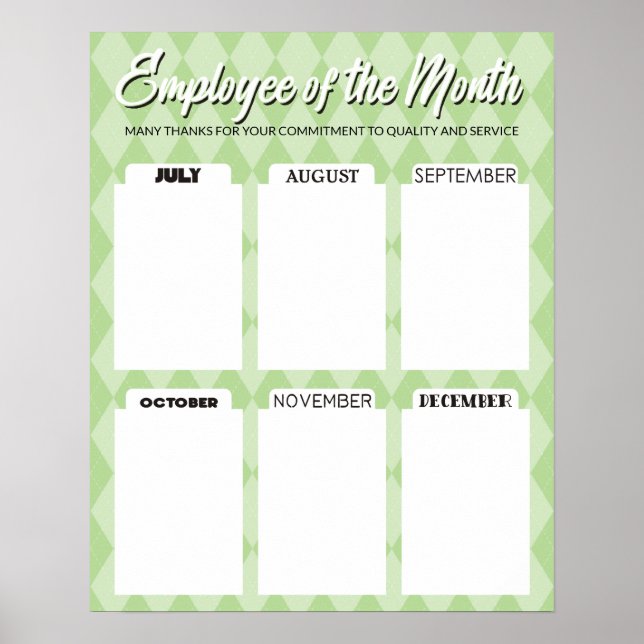 4X6 photo board employee of the month poster (Front)
