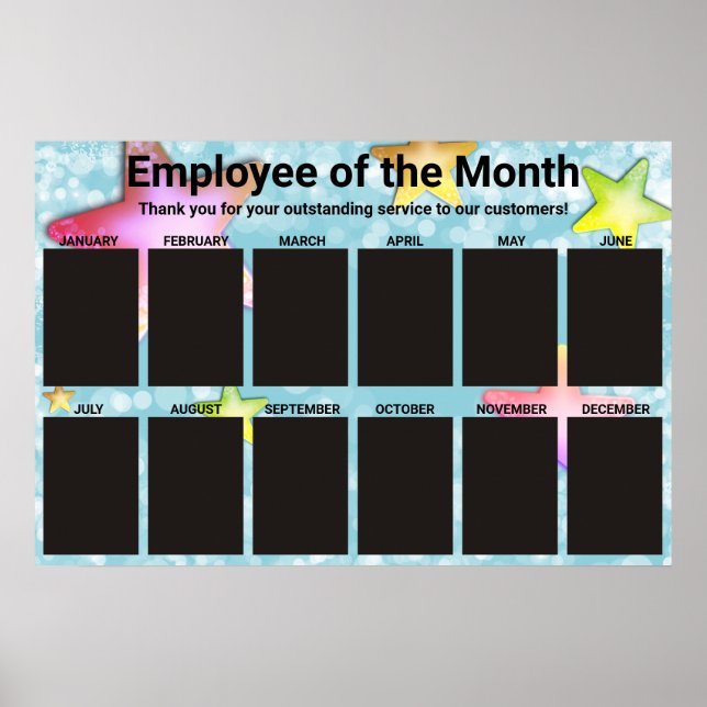4X6 photos board employee of the month display Poster (Front)