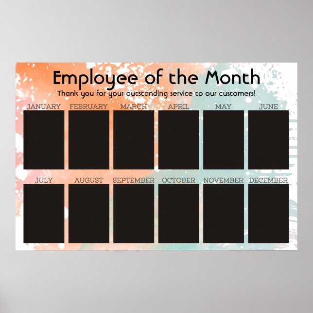 4X6 photos board employee of the month poster (Front)