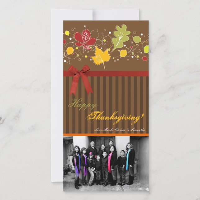 4x8 Autumn Tree Foliage PHOTO Thanksgiving Card (Front)