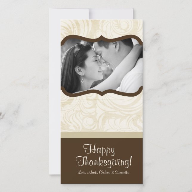 4x8 Autumn Tree Foliage PHOTO Thanksgiving Card (Front)