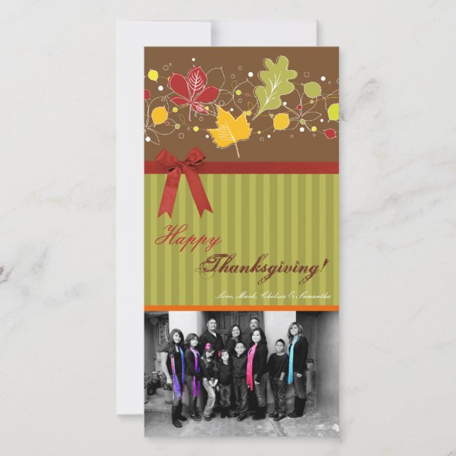 4x8 Autumn Tree Foliage PHOTO Thanksgiving Card (Front)
