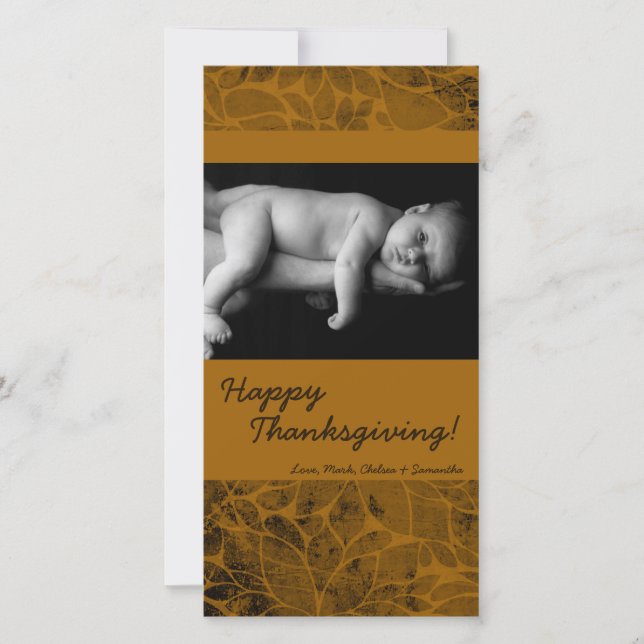 4x8 Autumn Tree Foliage PHOTO Thanksgiving Card (Front)
