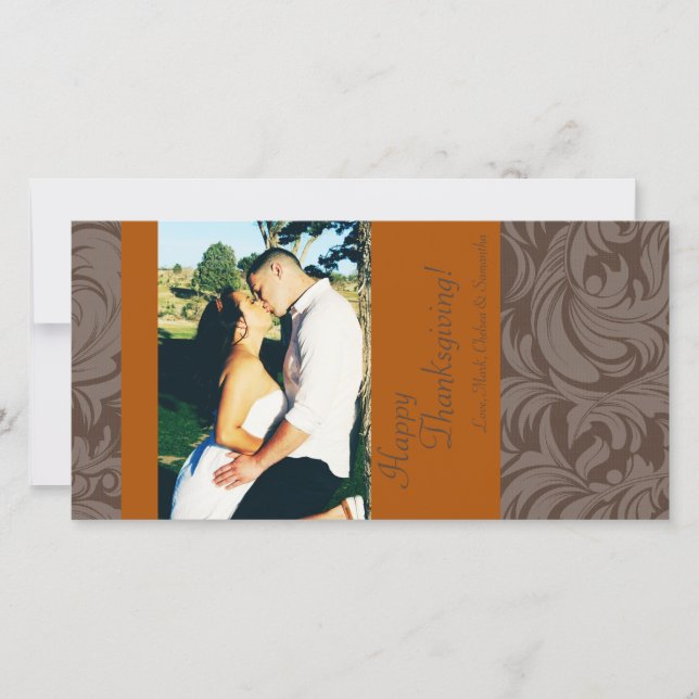 4x8 Autumn Tree Foliage PHOTO Thanksgiving Card (Front)