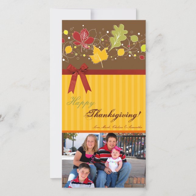 4x8 Autumn Tree Foliage PHOTO Thanksgiving Card (Front)