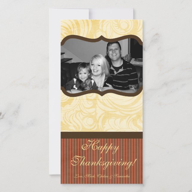 4x8 Autumn Tree Foliage PHOTO Thanksgiving Card (Front)