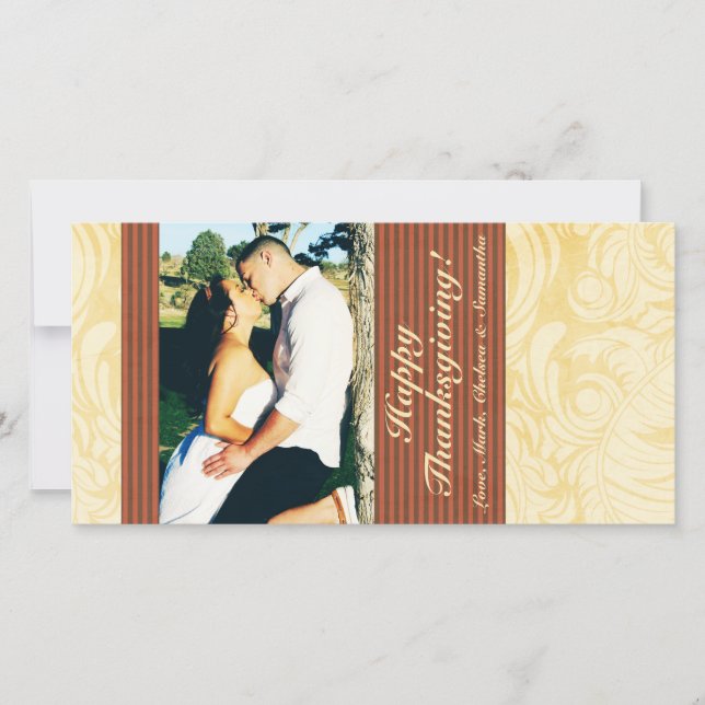 4x8 Autumn Tree Foliage PHOTO Thanksgiving Card (Front)