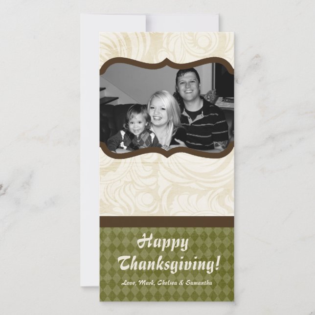 4x8 Autumn Tree Foliage PHOTO Thanksgiving Card (Front)