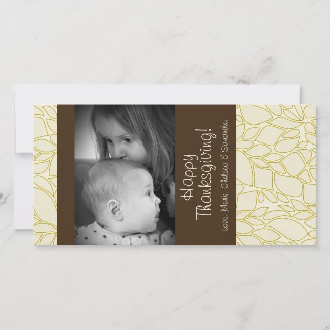 4x8 Autumn Tree Foliage PHOTO Thanksgiving Card (Front)