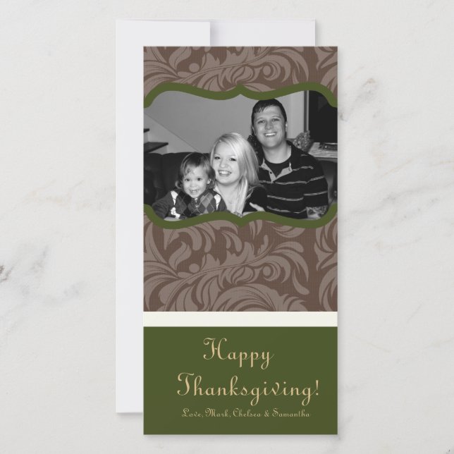 4x8 Autumn Tree Foliage PHOTO Thanksgiving Card (Front)