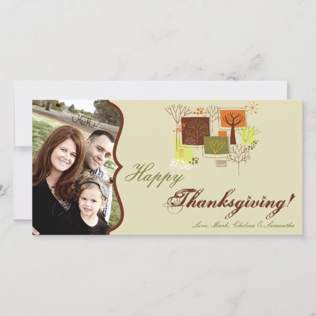 4x8 Autumn Tree Foliage PHOTO Thanksgiving Card (Front)