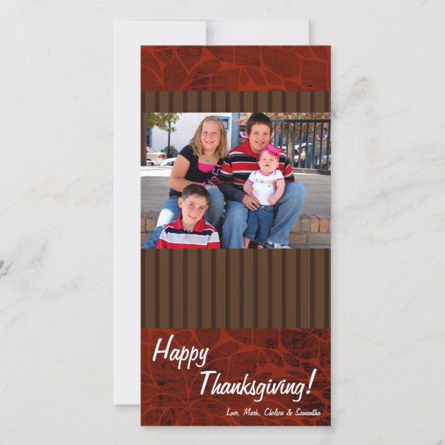 4x8 Autumn Tree Foliage PHOTO Thanksgiving Card (Front)
