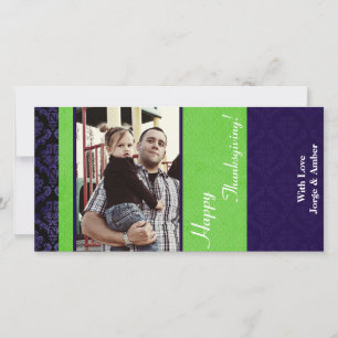 4x8 Blue and Green Foliage Thanksgiving Card