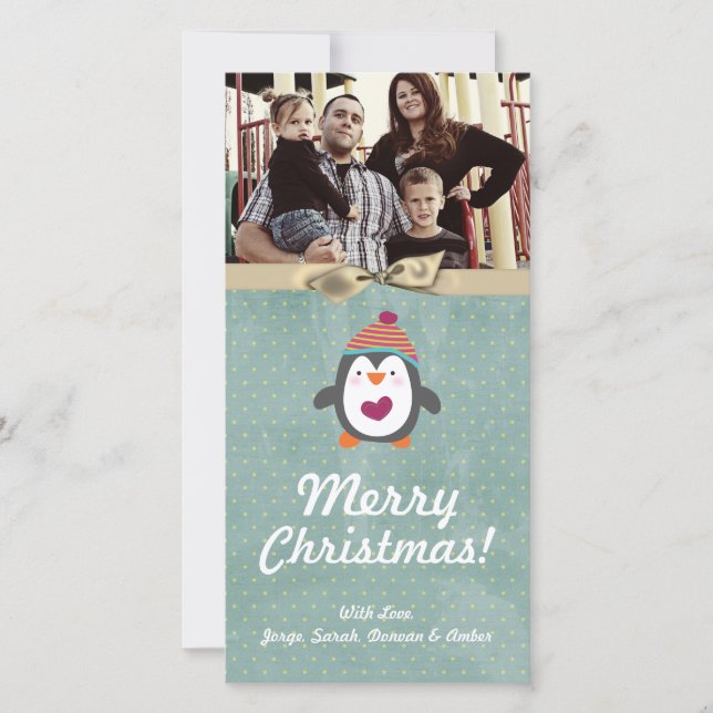 4x8 Christmas Pengiun PHOTO Card (Front)
