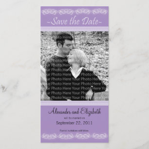 4x8" Elegant Purple Save the Date Announcement