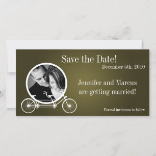 4x8 Engagement Announcement Brown Double Bike